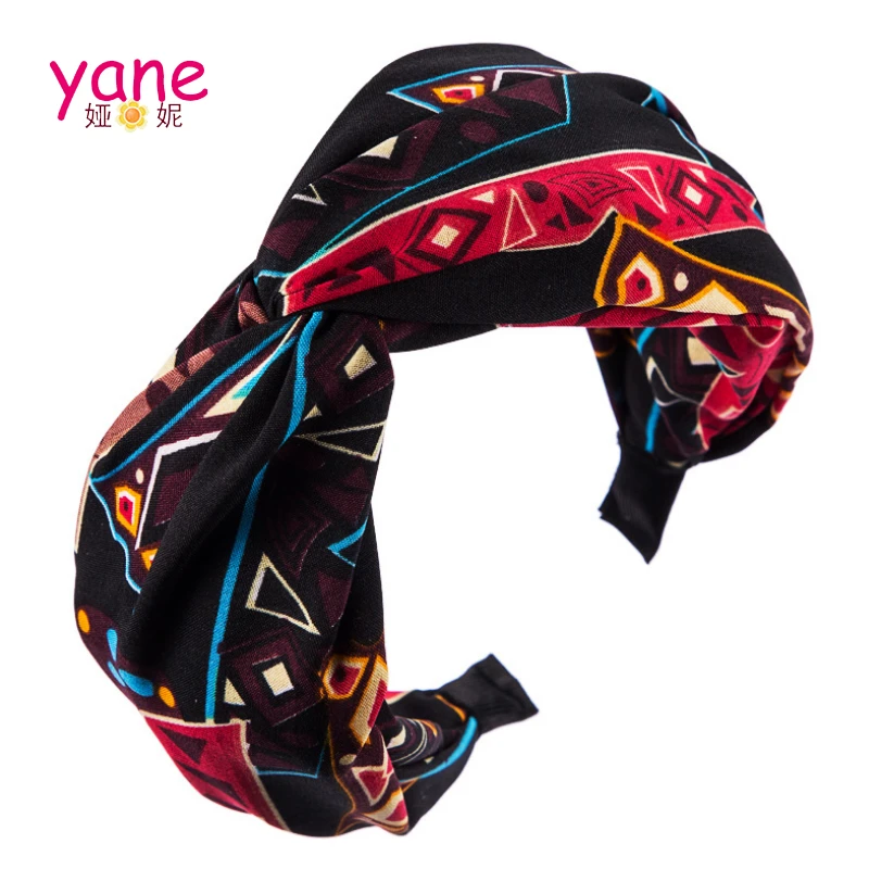 Indian style patterns cross style polyester headband for girls