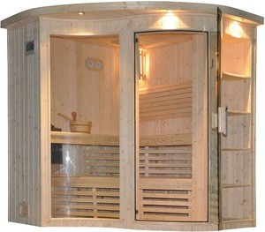 indoor sauna room with corner varians