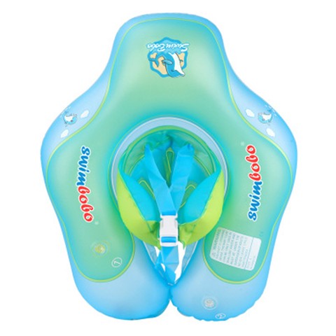 Infants Inflatable Baby Swimming Float Ring with Bottom Support and Swim Buoy Floats Help Baby Learn to Kick and Swim