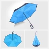 innovative automatic digital printing cherry blossom inverted reverse windproof double layer umbrella