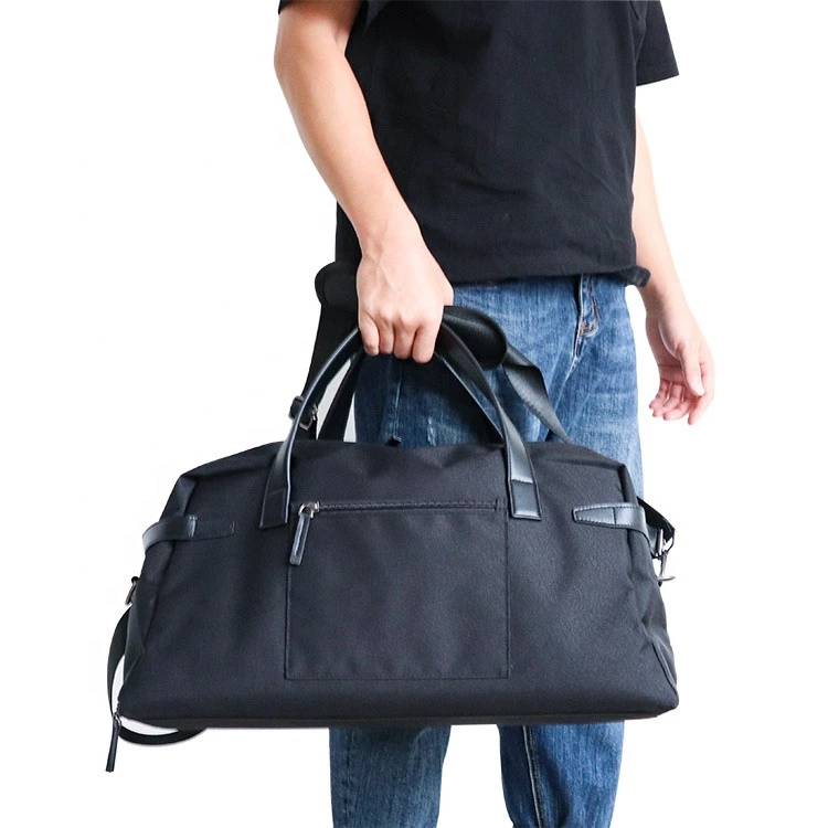 ISO BSCI factory eco friendly sustainable clear duffel bag leather and travel luggage and travel duffel bag and travel bag