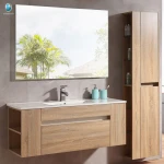 Italian Style Wood Bathroom Furniture Plywood Custom Size Bathroom Sinks Mirror Vanity