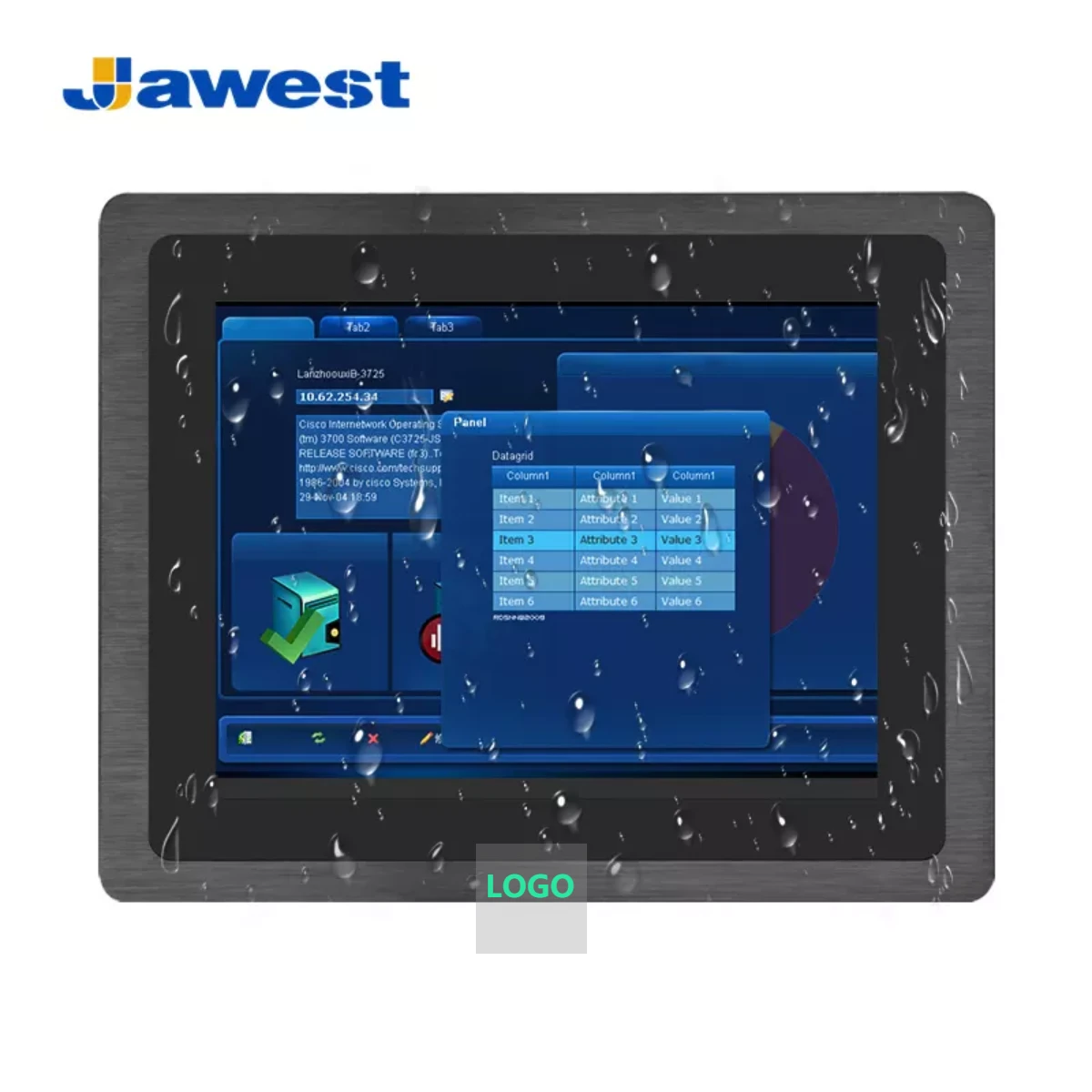JAWEST Portable IP65 waterproof and dustproof industrial LCD Touch Screen Monitor Computer for Golf Launch