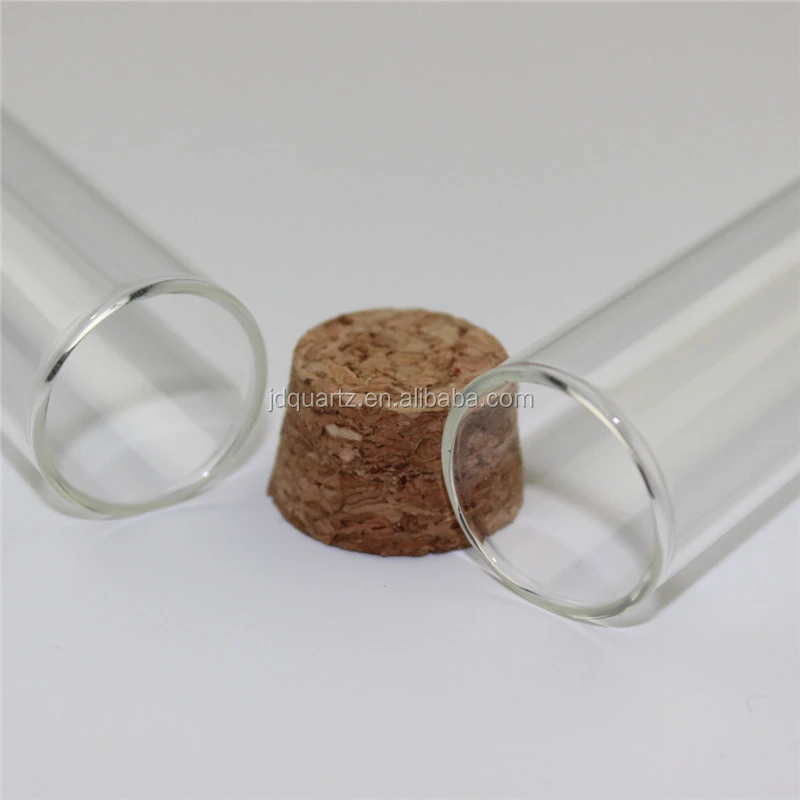 JD Customized Clear Quartz with Cork Lid Test Tube Bottle