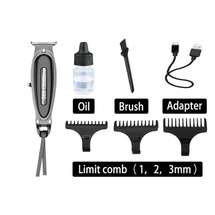 Kemei KM-1945 2021 new design Metal leather hair clipper USB charging hair clipper Men Professional Electric Trimmer