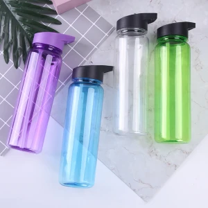 Klooper Water sports bottles 700ML plastic flip top lids sports bottle with straw 100% BPA free