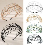 Korean Bride Hair Accessories Crystal Hand woven headband Wedding Ball Embossed Headwear crown
