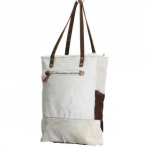 Ladies Fashion Cow Hair-on genuine leather Shopping Bag, Tote Bag