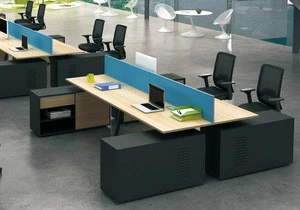 Large size 4 person workstation MDF office partition modern office cubicle