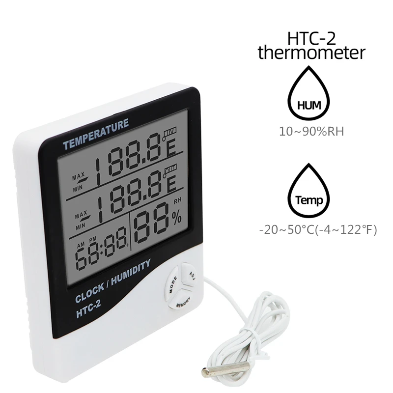 LCD Digital Temperature Humidity Meter HTC-2