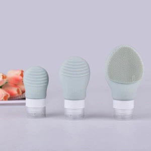 LeakProof Facial Cleansing Brush Refillable  Cosmetic Toiletry Container Tube Silicone Travel Bottle Kit Set For Shampoo