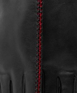 Leather Gloves with Decorative Side Accents