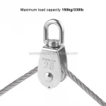 lifting pulley hanging stainless steel swivel lifting wire rope pulley