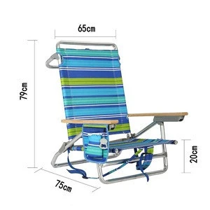 lightweight aluminum portable folding portable backpack beach recline chair with cell phone pocket