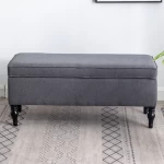 Living Room Upholstered Foot Stool Space Saving Storage Bench Ottoman Stool Seat