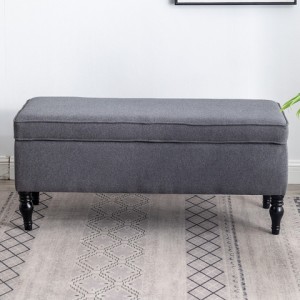 Living Room Upholstered Foot Stool Space Saving Storage Bench Ottoman Stool Seat