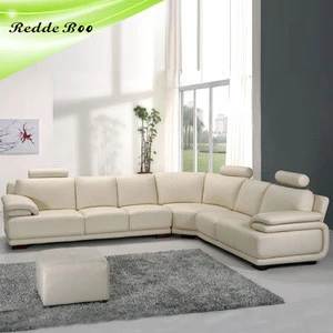 Living room white leather corner sofa designs 711