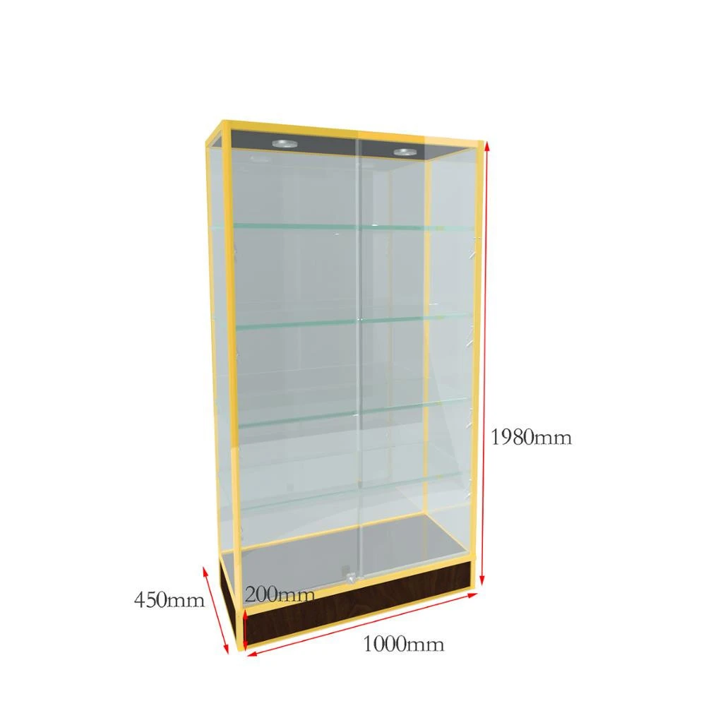 Lockable glass display cabinet/ used display cabinet with tempered glass