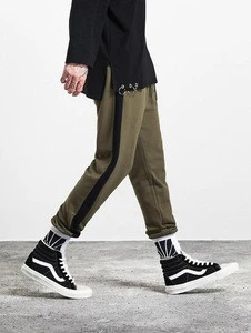 long line plain man pants streetwear fashion trousers black sports pants