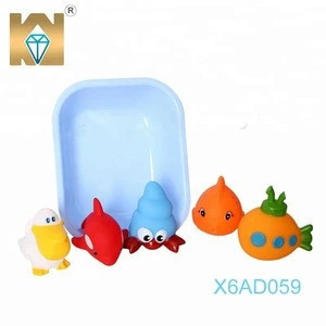Lovely vinyl aminals baby soft rubber safe sea animal sets bath toy