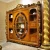 Import luxurious solid wood hand carved veneer inlay classic home office furniture set from China