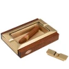luxury cigar ashtray ,zinc alloy inside and wooden bottom ash tray for five stars hotel supplier