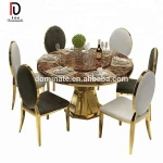 Luxury Modern Wedding Stainless Steel Dining Table And Chair Sets