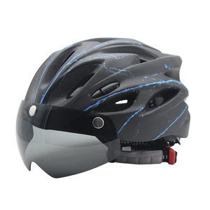 Manufacturer magnetic goggles helmet riding bicycle equipment customization helmet with visor