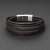 Import Mens Genuine Leather Bracelet With Stainless steel Magnetic Clasp Braided Rope Wrap Mens MultiLayer Leather Bracelet 2020 from China