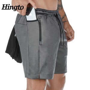 Mens sportswear gym training &amp;amp; jogging wear for men polyester spandex running fitness workout gym sports shorts with pockets