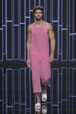 mens spring summer solid color  cotton blends reflective stretch breathable sportive jumpsuit
