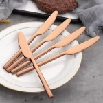 Metal knife set cutlery color plated included stainless steel table knife