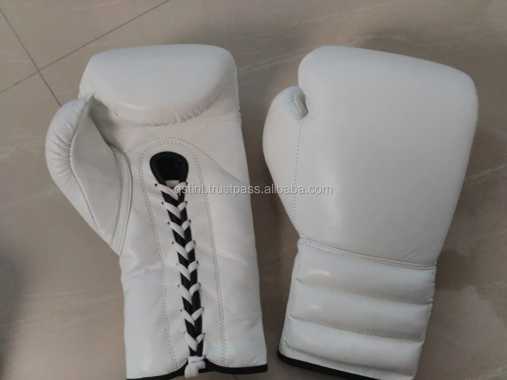 Metallic Leather Boxing Gloves lace up