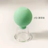 Mint green Glass Silicone Massage Vacuum Suction Cupping Cups for Body Face Leg Arm Back Shoulder Muscle and Joint Pain