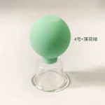 Mint green Glass Silicone Massage Vacuum Suction Cupping Cups for Body Face Leg Arm Back Shoulder Muscle and Joint Pain