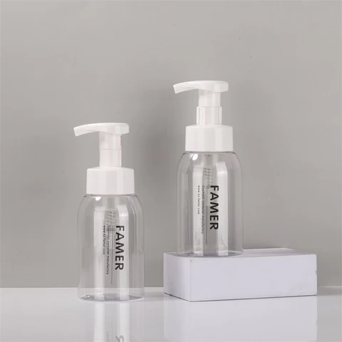 150ml Foam Pump bottle 200ml 250ml Custom Foaming Face Wash shower gel plastic PET cosmetic packaging Bottles