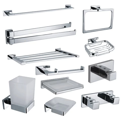 Modern bathroom accessories set zinc alloy product wall mounted organizer fittings