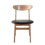Modern style cheap commercial funiture chairs soild wood curved back restaurant chair