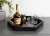 Import Modern Wood Hexagonal Serving Tray with metal Handles and Coated Finished Black from China