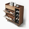 Modern wooden shoe rack storage cabinet with wood legs