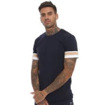MS-1985 Custom Gym Plain Clothing Men Long Sleeve Curved Hem T Shirt For Sport
