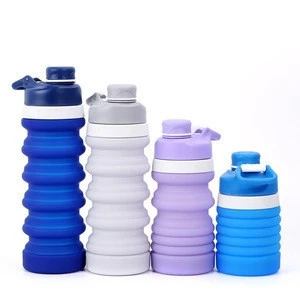 Multi-colors Leak-proof Portable gym sports silicone water drink bottle collapsible