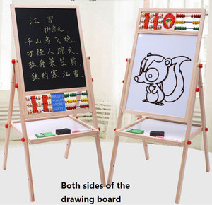 Buy Multi Function Adjustable Wooden Draw Board Magnetic Board White ...