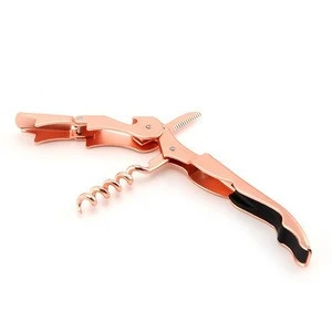 multi-function rose gold corkscrew wine bottle opener seahorse knife
