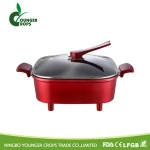 Multifunction Red Electric Skillet