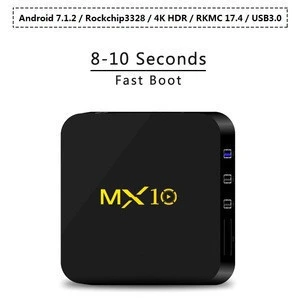 MX10 Set Top Box Android 7.1 Rockchip 4K 4096x2160 pixel HDR Internet Quad Core Smart TV BOX