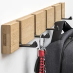 Nailless Wall Mount Bamboo Foldable Hooks Hallway Bedroom Coat Hat Easy Hangers Bathroom Towel Racks Home Door Storage Rack