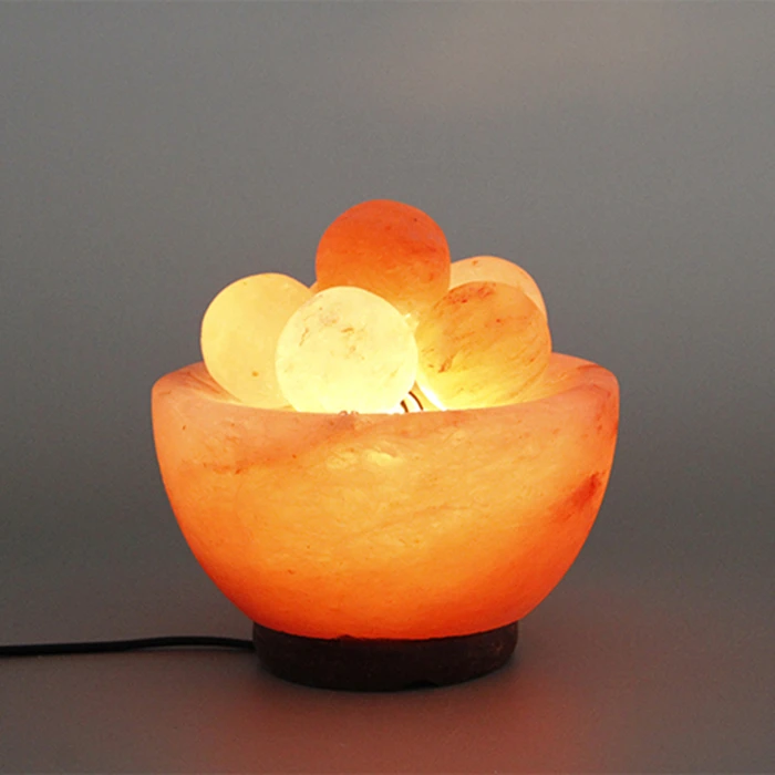 Natural Himalayan Salt Lamp Bowl Hand Crafted  Natural Crystal Salt Rock with Dimmer Switch