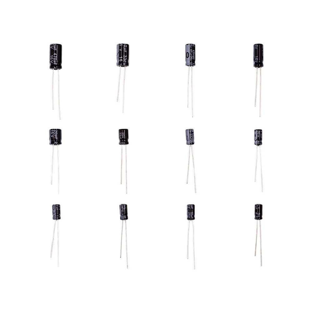 NEW 120pcs 12 values 0.22UF-470UF Aluminum Electrolytic Aapacitor Assortment kit Set for UNO R3 Capacitor Kit