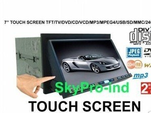 New 7" 16: 9 In Dash Touch Screen TFT With TV / DVD / VCD / CD / MP3 / Mpeg4 / AM / FM